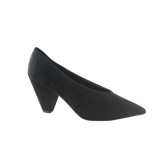 ASOS Shoes - ASOS Black Faux Suede High Vamp Court Cone Heel Pumps 8